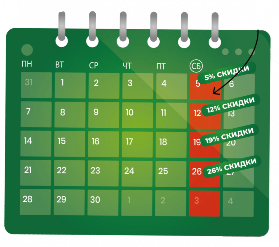 Субботний календарь скидок