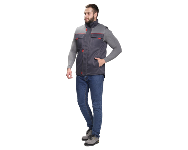 Жилет утепленный Фаворит (тк.Смесовая,210), т.серый/серый