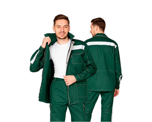 Куртка мужская летняя "Эко-Труд", т.зелёный