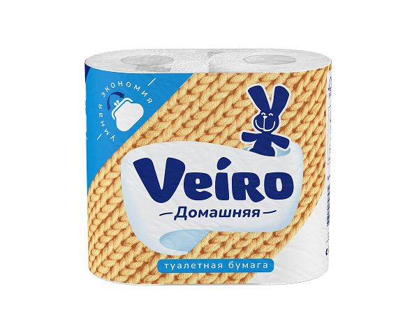 Туалетная бумага с втулкой 2сл 15м Вейро Домашняя 4рул/уп