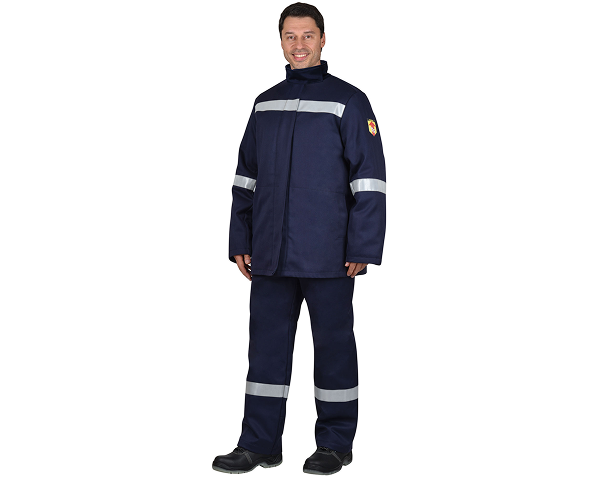 Костюм сварщика "Сфинкс" зимний: куртка, брюки синий(480 гр/кв.м) и СОП 50мм