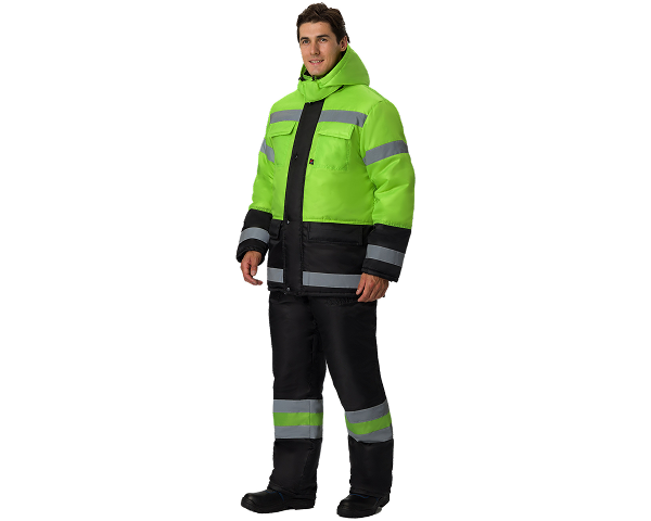 Костюм зимний Дорожник (тк.Оксфорд) брюки, лимонный/черный