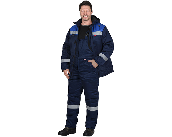 Костюм "Рост-Норд"-2 куртка, п/к, т-синий с васильковым и СОП 50мм
