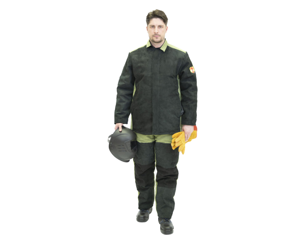Костюм сварщика утепленный со спилком 2,3 (чёрный/хаки)