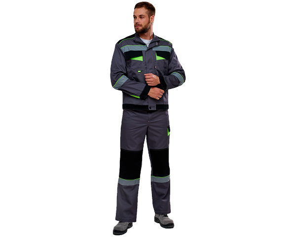 Костюм Ховард-1 IMP (тк.Смесовая,240) брюки, т.серый/черный/лимонный