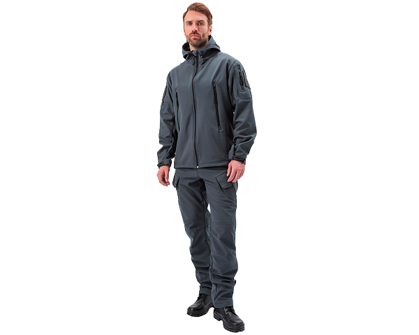 Костюм "ВЕПРЬ" куртка/брюки, цвет: т.серый, ткань: Софтшелл