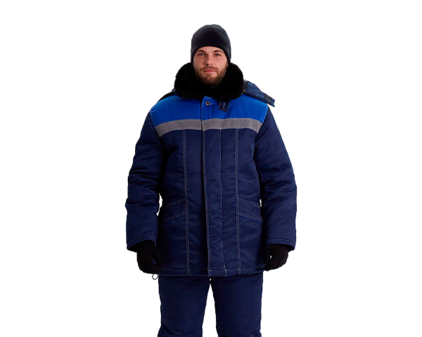 Костюм зимний "ВЬЮГА" куртка/полукомб. цвет: т.синий/василек