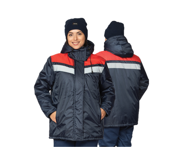 Куртка женская утепленная "Сарма" (т.синий/красный)
