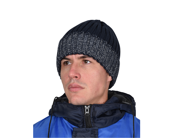 Шапка темно-синяя с СВ-элементами Юка, с утеплителем Тинсулейт