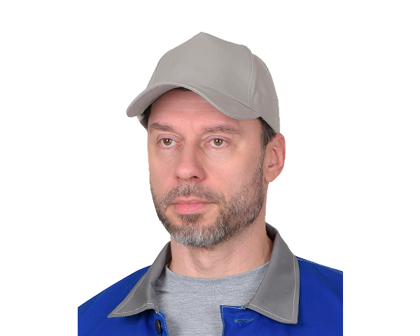 Кепка -"бейсболка" серая (СВЕТЛАЯ) пл.190 гр/м2