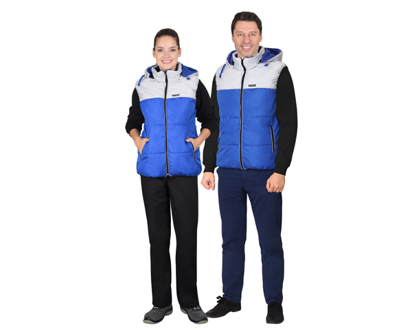 Жилет "ДРАЙВ" (на подкладе флис) васильковый с жемчужным