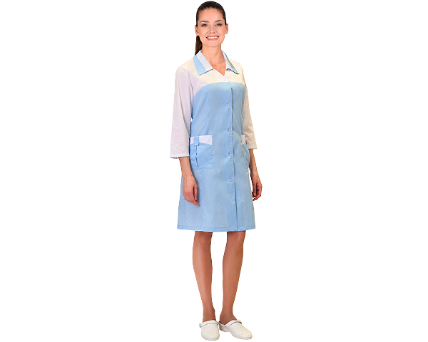 Халат "Венера" женский белый с голубым