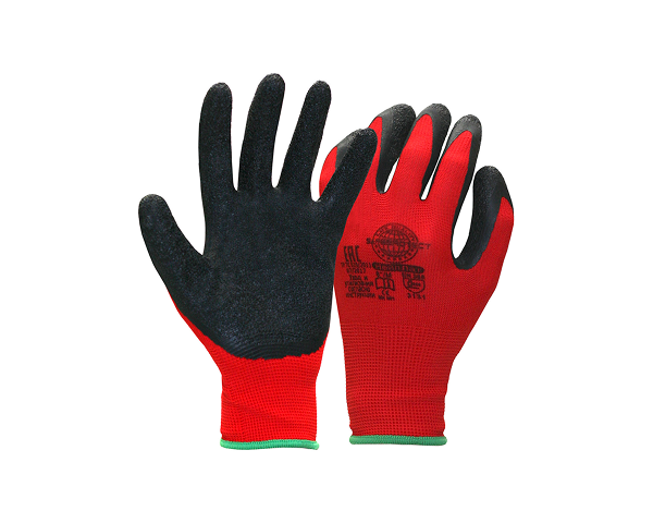 Перчатки НейпЛат Safeprotect (нейлон+латекс, красный с черным)