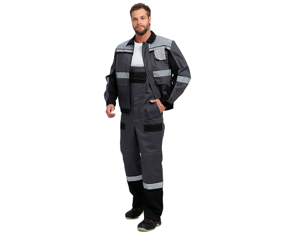 Костюм Виват-2 Премиум CH МВО (тк.Смесовая,240) п/к, т.серый/черный/св.серый