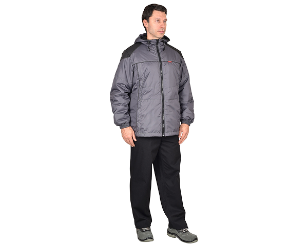 Куртка "Спринтер" мужская, т. серая (оттенок "Баклажан") с черным