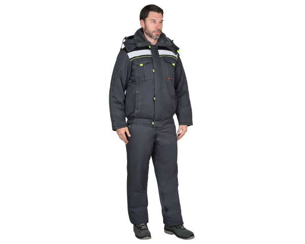 Куртка "ФАВОРИТ" зим. кор.т.сер с черн с мех ворот